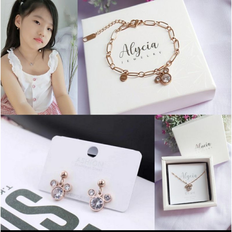 set perhiasan anak alycia asli titanium