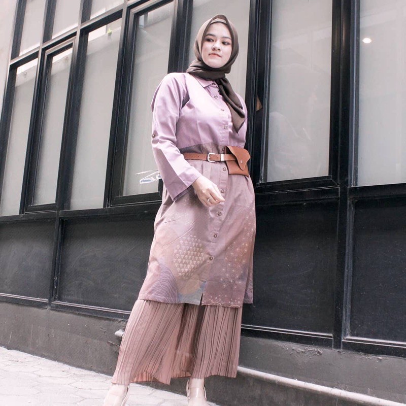 [Zayana Organic] Preloved Emiko Tunik Ungu Katun Organic