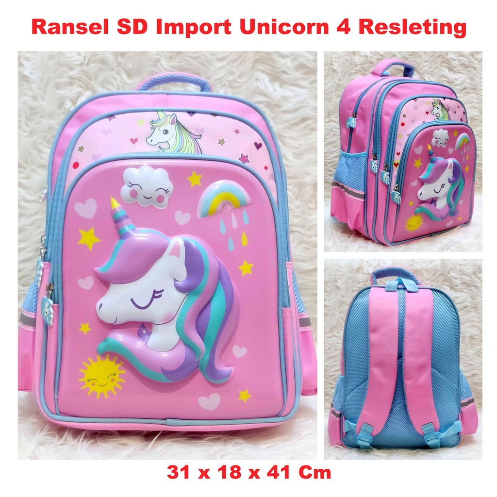 Ransel Sekolah SD Unicorn 4 Resleting Import