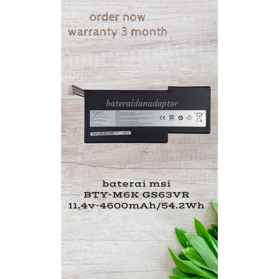 Baterai MSI BTY-M6K GS63VR Original NEW