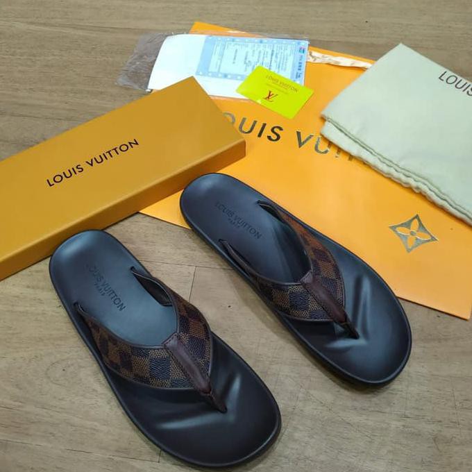 >> READY SANDAL MURAH COWOK CEWEK>> SANDAL PRIA KULIT TERLARIS LOUIS VUITTON DAMIER COKELAT SALE