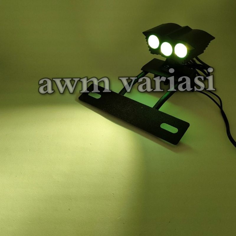 (Paket) Lampu LED Depan 3 Mata (Model Mata Elang)Plastik