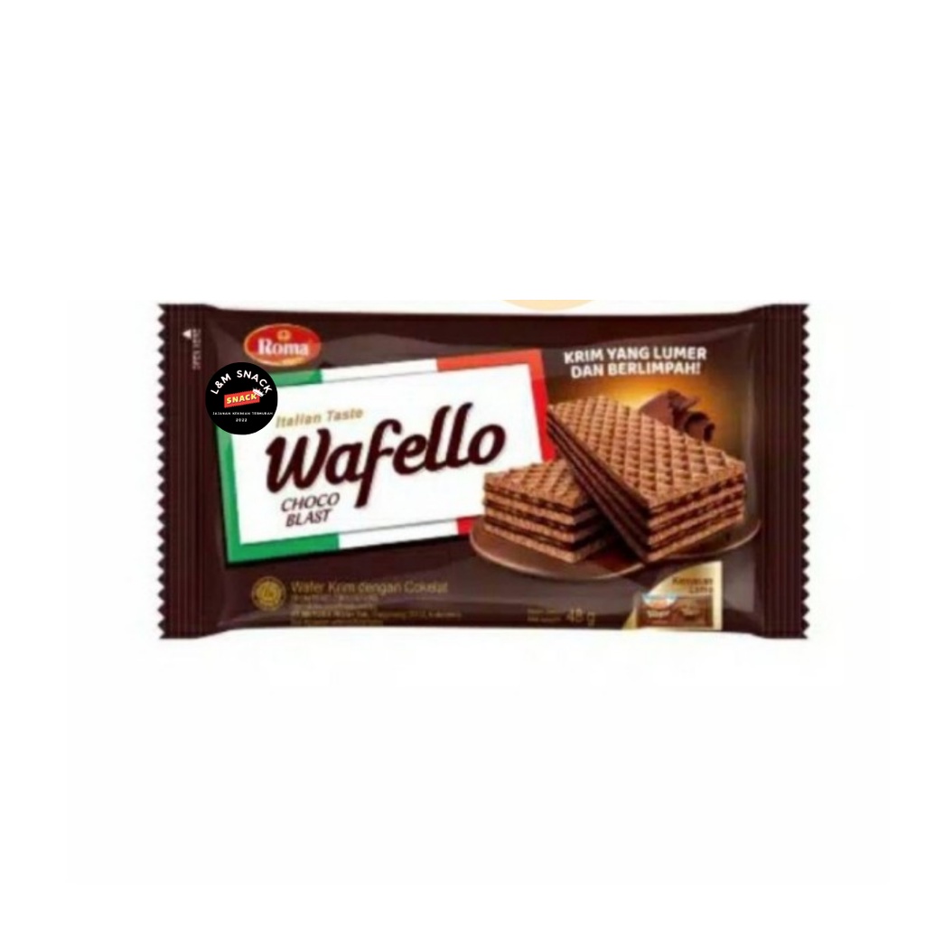 Wafello Wafer Cokelat/Caramel Eceran 1000/2000 1 Pack Isi 10 pcs