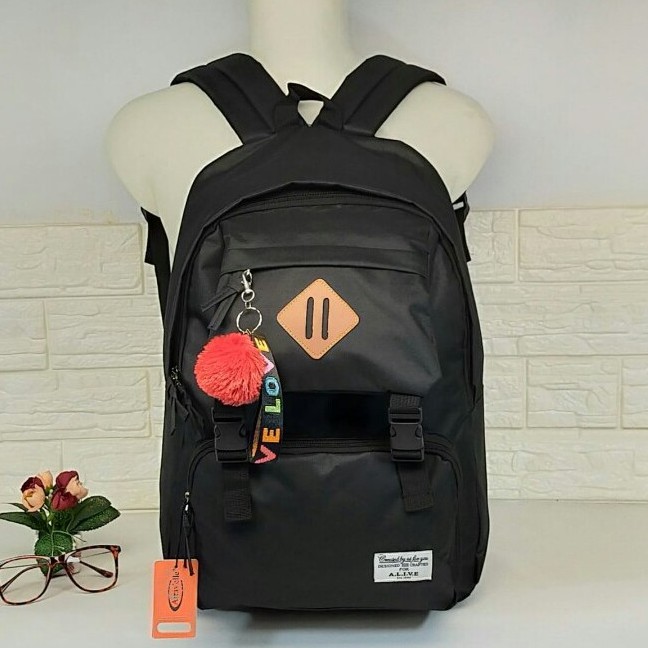 TAS KOREA STYLISH BACKPACK SEKOLAH REMAJA WANITA DAN LAKI LAKI TAS SEKOLAH RANSEL CEWEK KEKINIAN