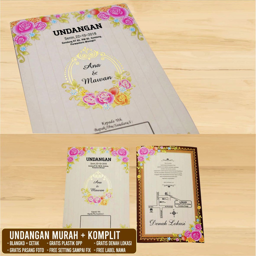 Undangan Pernikahan Floral Mawar