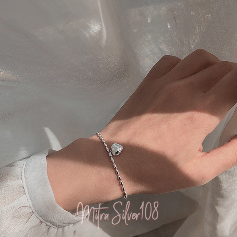 [MS108] GL 24 Gelang Rantai Wanita model Love | Gelang cantik | Gelang Silver | Gelang Korea