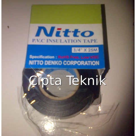 

Isolasi Listrik Nitto Asli Type 2101 Hitam PVC Insulation Tape Black