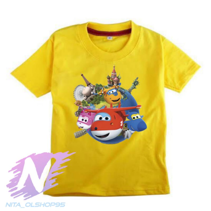 baju kaos anak karakter baju superwings word