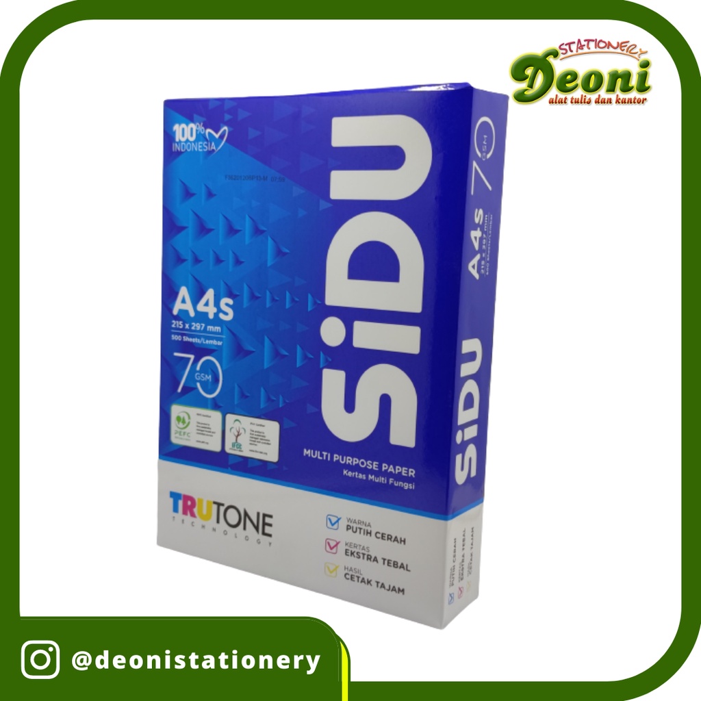 

Kertas HVS SIDU A4S 70gr (isi 500 lembar)