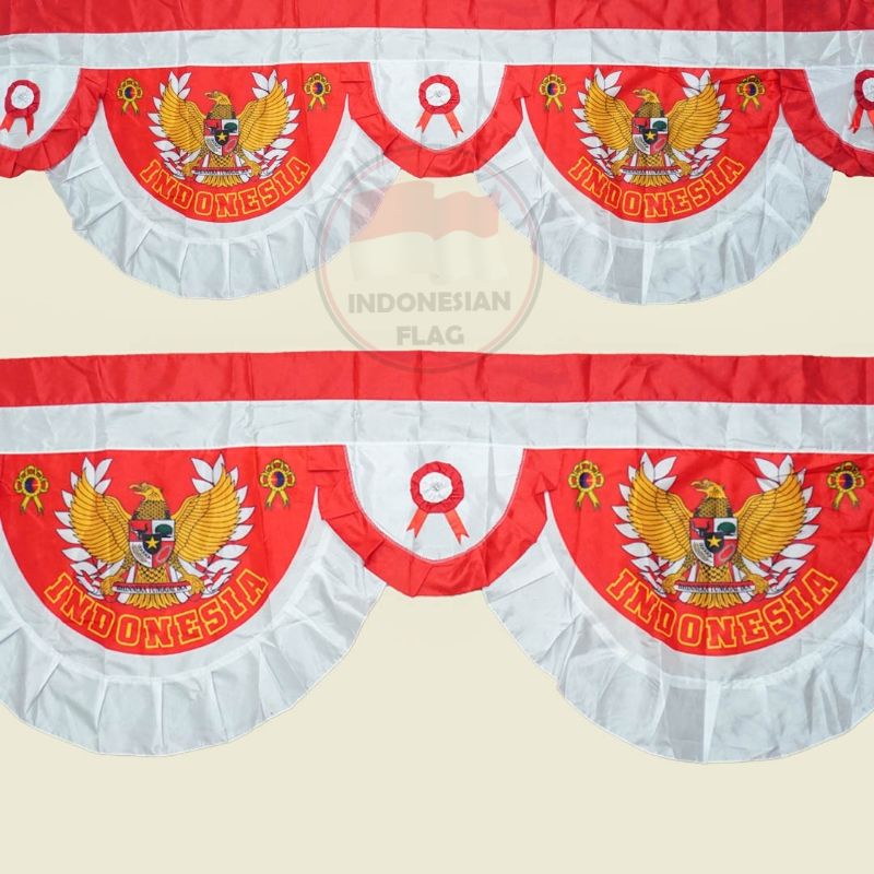 Jual Bendera Backdrop Merah Putih Garuda 10 meter 10 Gelombang | Shopee ...