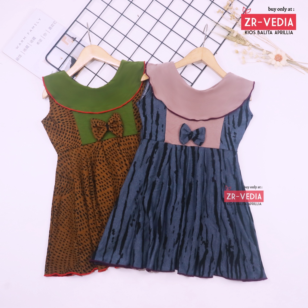 (Batik) Dress Cantika uk 3-4 Tahun / Dres Anak Perempuan Pesta Model Yukensi Cewek Motif Bunga Murah