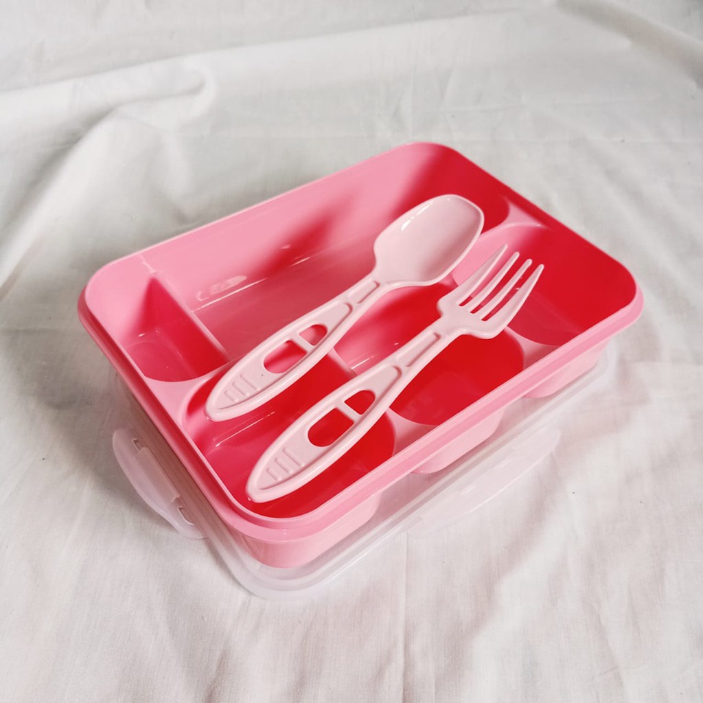 Kotak bekal makanan lunch box Pinky tempat penyimpan makanan