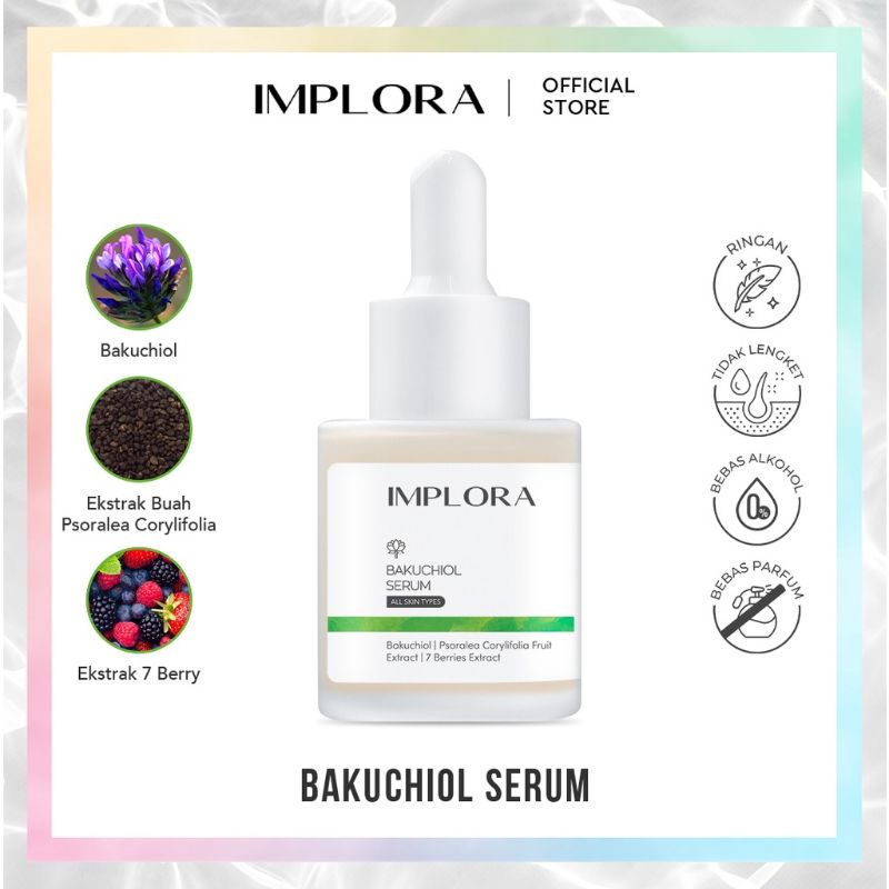 IMPLORA FACE SERUM Serum Wajah Acne Serum Peeling Serum Hydrating Serum Bakuchiol Serum Salmon DNA BPOM-ImploSerum BAKUCHIOL