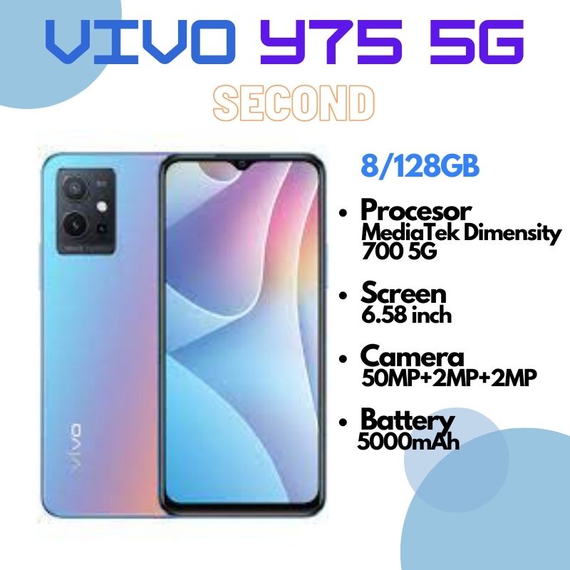 Vivo Y75 5G Second 8GB/128GB Glowing Galaxy Mulus