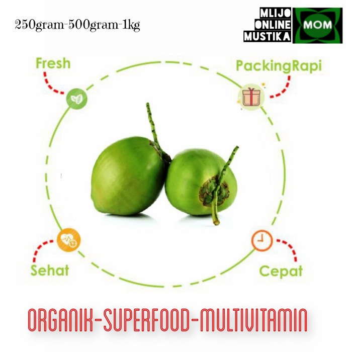 

KELAPA HIJAU 1Kg / DEGAN UNTUK OBAT / GREEN COCONUT / FRESH FRUIT