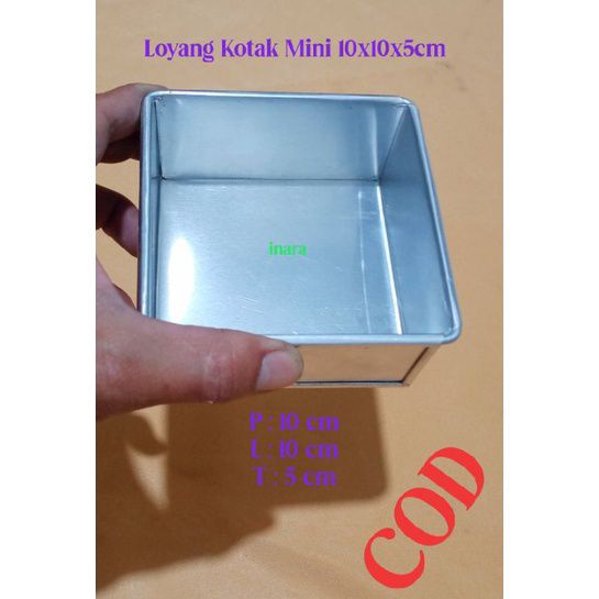 Loyang Kotak Mini 10x10x5 cm/Loyang Brownies Mini/Loyang kotak