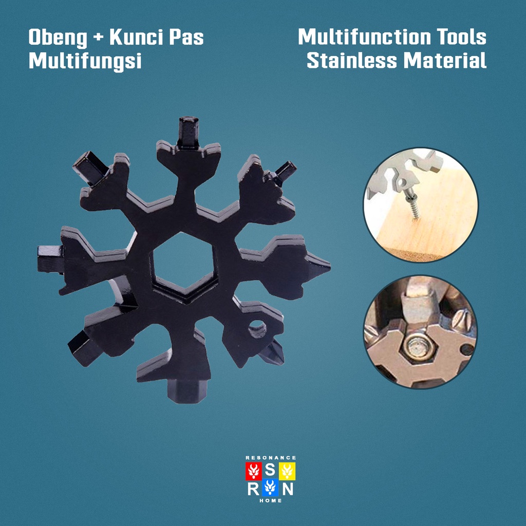 Kunci Pas + Obeng Multifungsi Model Snowflake / Multifunction Tools Resonance Home