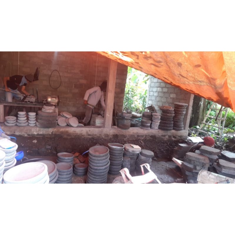 Cobek batu asli Gunung 20-24cm