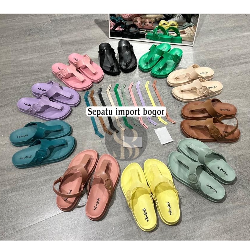 SENDAL WANITA TALI 2 IN 1 2000-2QE / Sandal Wanita Tawana JEPIT CUTE Slippers 2in1 / Sandal jelly wanita perempuan import sandal terbaru 2022 sandal rumah murah untuk wanita Soft Slipper Anti Slip Elastic Empuk PVC