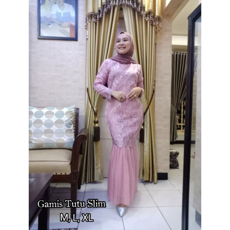 gamis kebaya brokat baru tile