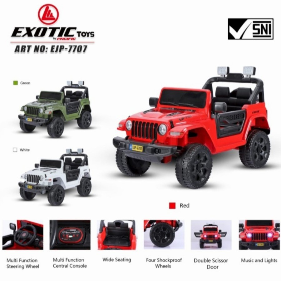 Mainan mobil aki exotic EJP7707 EJP7707 EJP-7707 Mobil Aki Jeep Aki