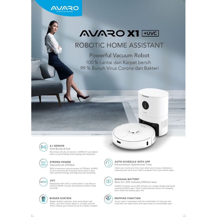 AVARO X1 Robotic Home Assistant + UVC