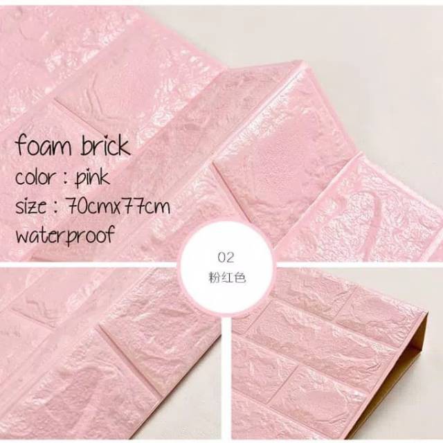 Wallpaper Dinding Wallpaper 3D Motif Foam Batu Bata  Promo!! Wallpaper Dinding 3D FOAM Wallfoam-6