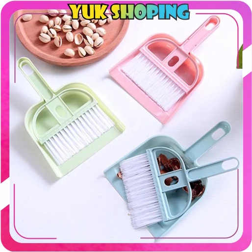 YUKSHOPING R052 Sapu Mini Set DustPan Serok Cikrak Kecil Kebersihan