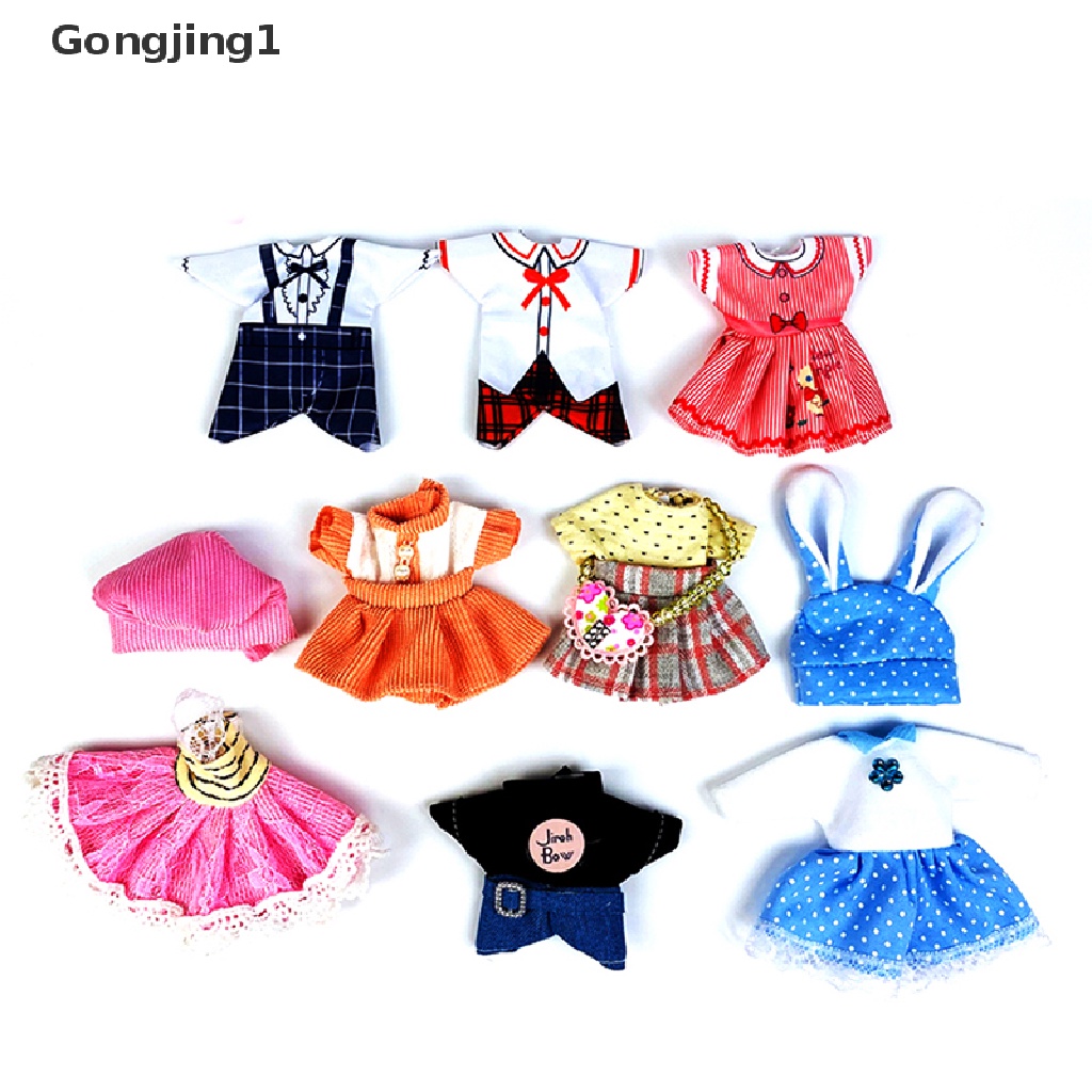 Gongjing1 Mainan Anak Perempuan Dress Multiwarna Untuk Boneka 1: 12, Ukuran 6 Inci