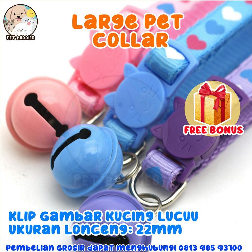 Large Pet Collar 22mm Kalung Motif Kucing