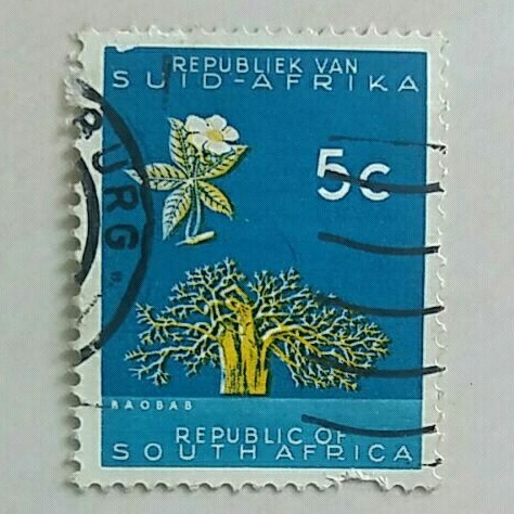 

(AA) Perangko Afrika Selatan 1961 Country themes - Without Wmk-Baobab (Adansonia digitata) 5c Used