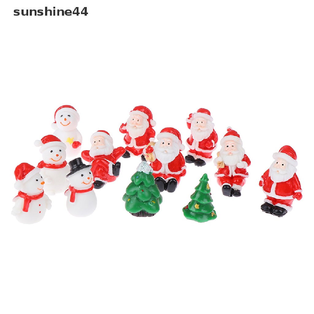 Sunshine Miniatur Santa Claus / Snowman / Pohon Natal DIY Untuk Dekorasi Taman