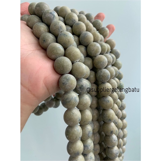 batu MOSS JASPER 16mm natural bahan perhiasan fashion gelang kalung