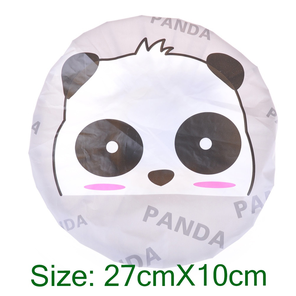 [Cute Cartoon Animal Waterproof Shower Cap][Resuable Lace Elastic Band Bath Hair Caps][Salon Waterproof Hair Hat][ Lovely Practical Shower Hat ]