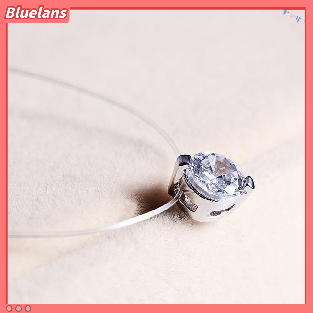 Kalung Rantai Dengan Liontin Berlian Imitasi Untuk Wanita