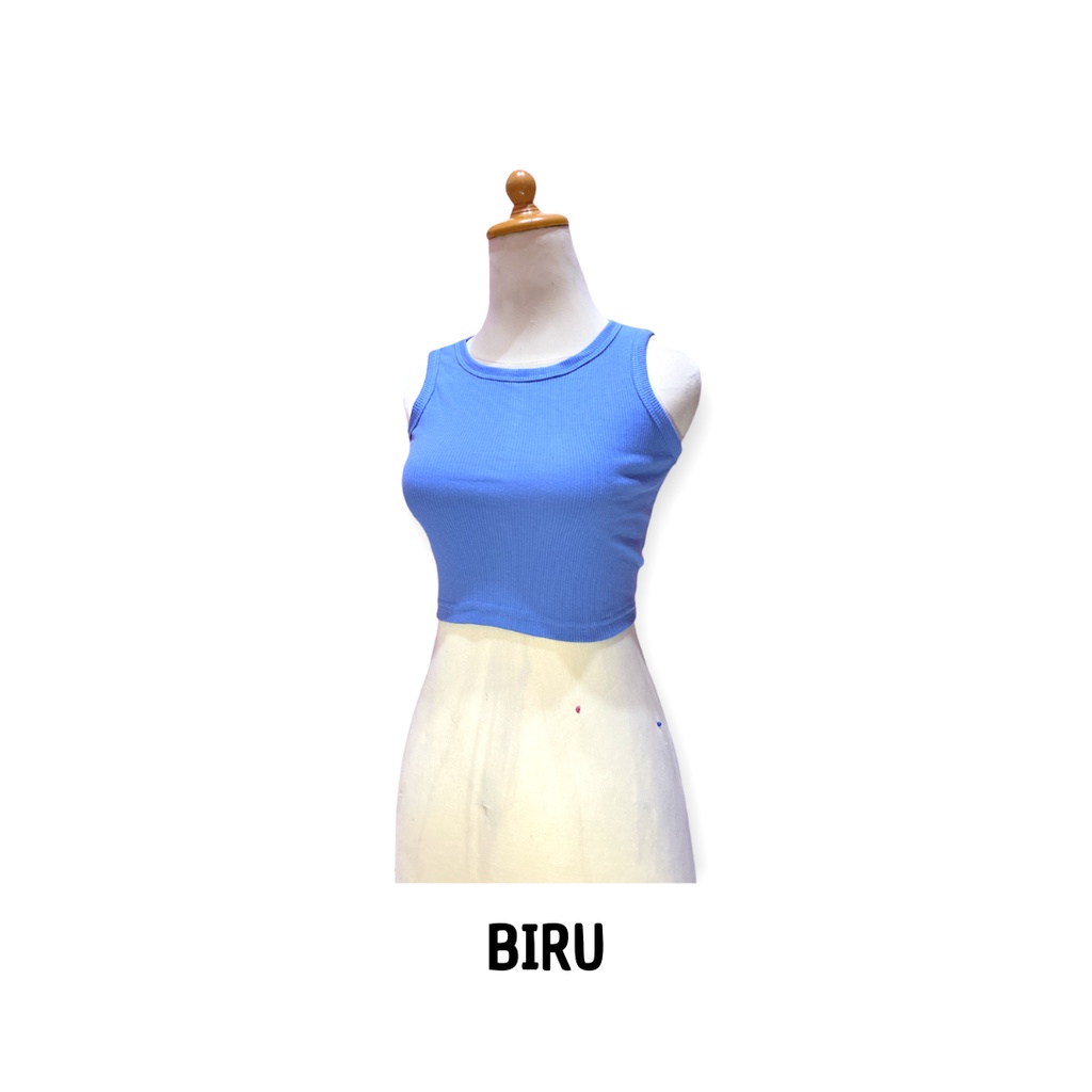 Tanktop Crop RIB Luxury-BIRU