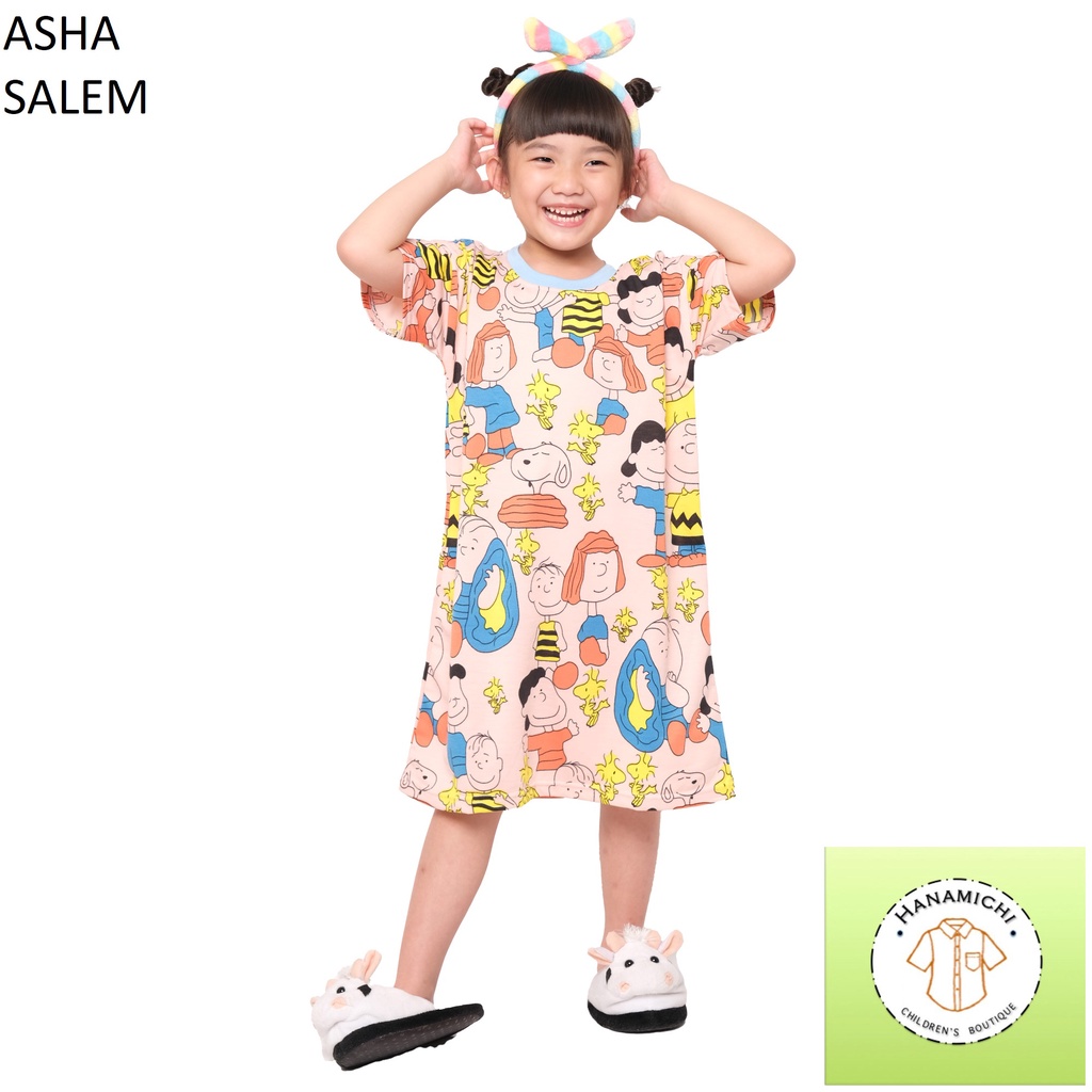 Hanamichi ASHA Dress Anak Lengan Pendek Full Print
