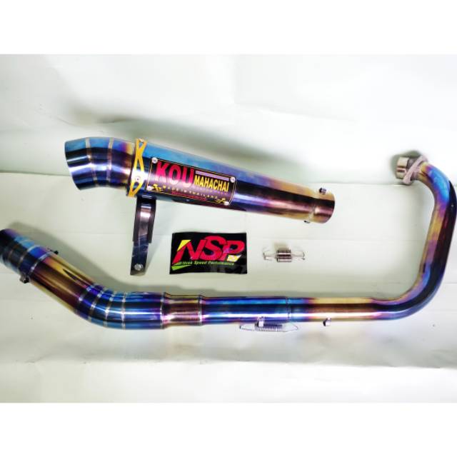 Knalpot racing kou bluemoon biru kanan yamaha vixion Old. Vixion new. Vixion R