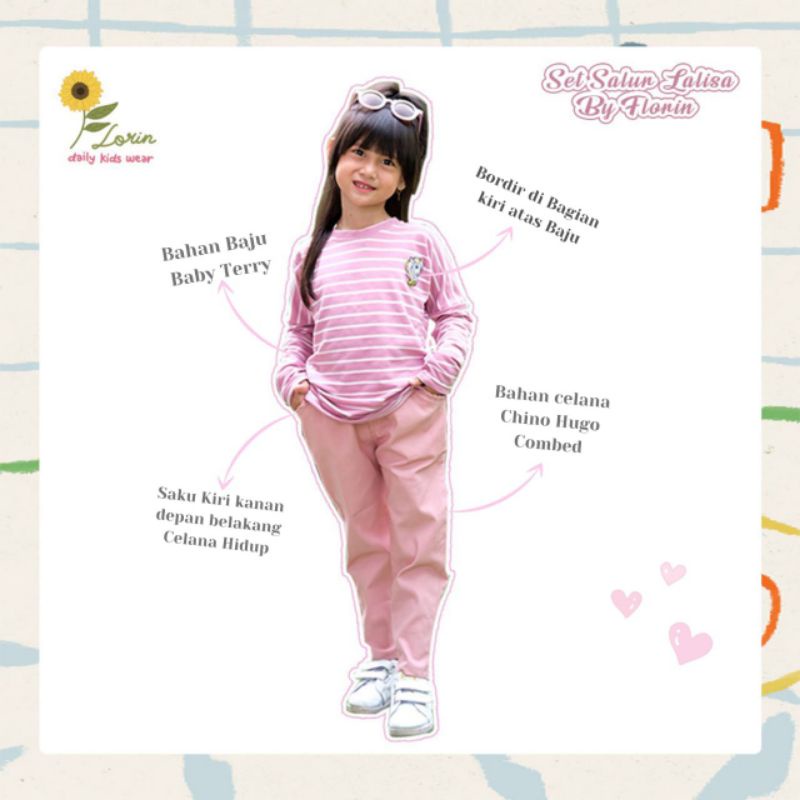 Afsheenastore Setelan Anak Perempuan Lalisa Salur Florin Kids