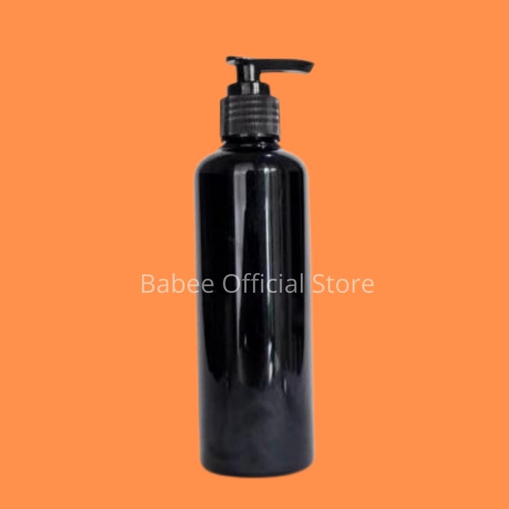 BABEE - BOTOL PLASTIK 250ML PUMP HITAM / BOTOL PUMP 250 ML HITAM / WADAH BOTOL ISI ULANG [HARGA GROSIR]