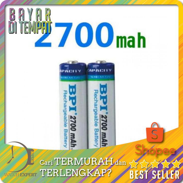 TERLARIS AA Battery 2700mAh with Button Top 4 PCS