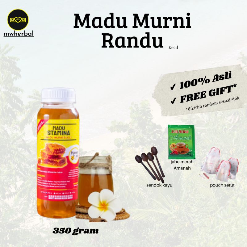 

mwherbal Madu STAMINA 350gram, Madu Murni Stamina, Madu Randu