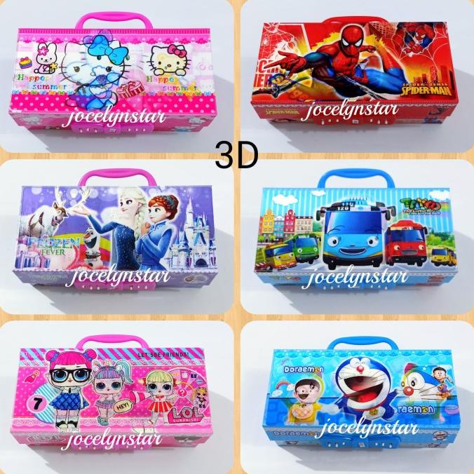 

langsung order saja] 3D Kotak pensil pin/ kode / tempat pensil karakter hologram 3D