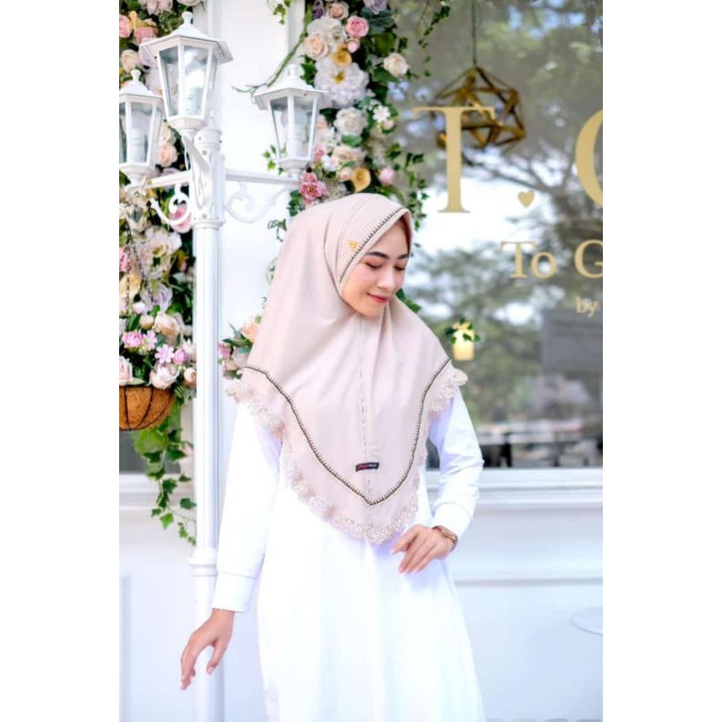 Jilbab Instan Jersey Renda Prada Premium Terbaru