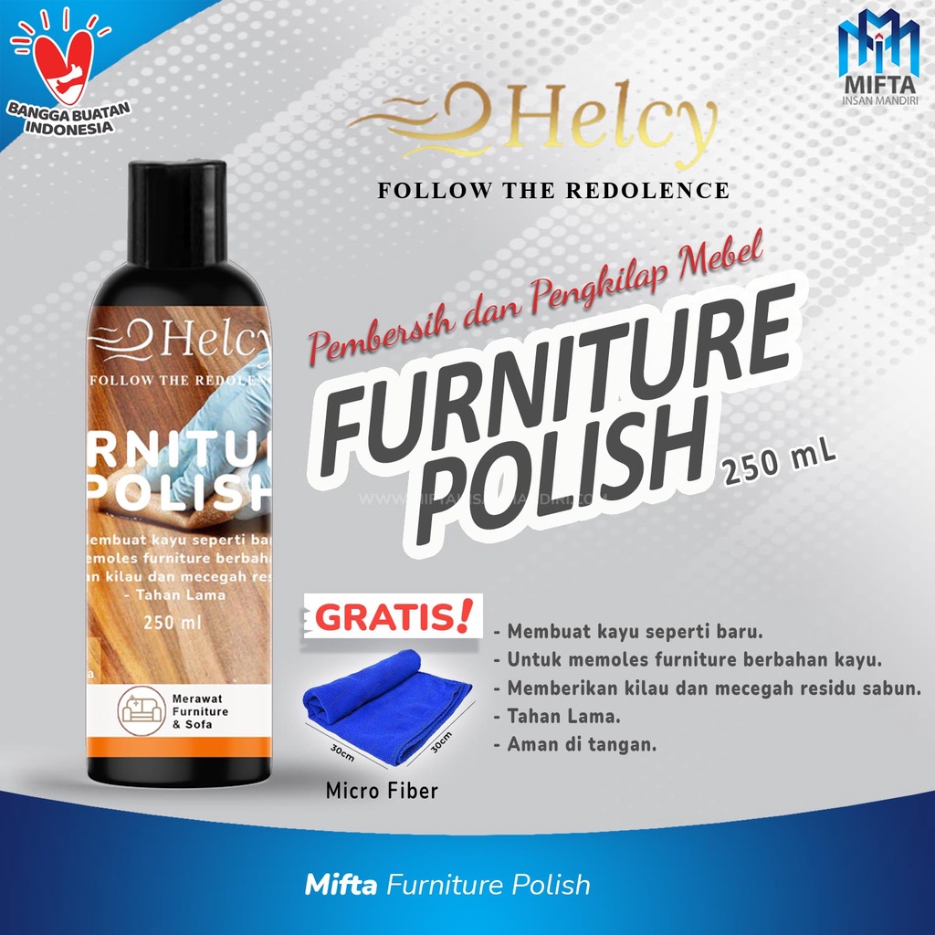 HELCY FURNITURE POLISH / PEMBERSIH FURNITURE KAYU / CAIRAN PENGKILAP MEBEL