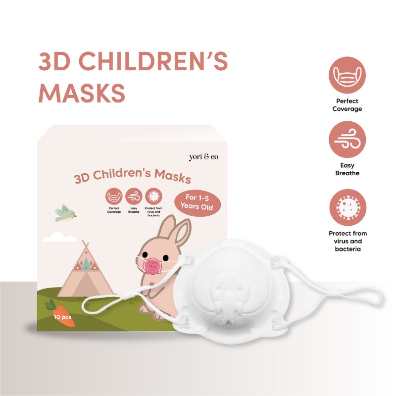 YORI &amp; CO 1 BOX 10 PCS - 3D CHILDREN'S MASK PROTECTIVE / MASKER ANAK/ MASK BABY