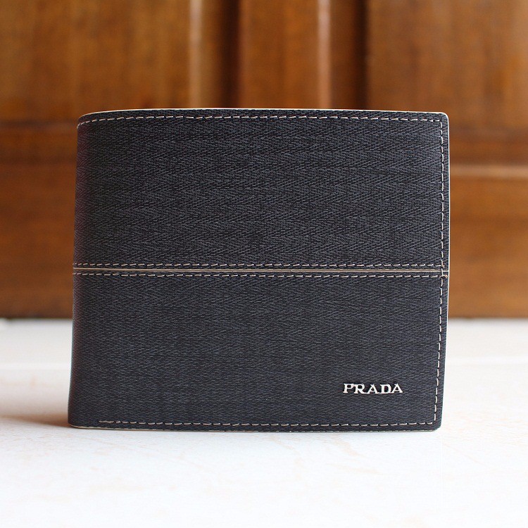 [PROMO] DOMPET KULIT PRIA TIDUR IMPORT BRANDED | PRADA 132-2619 GRAY
