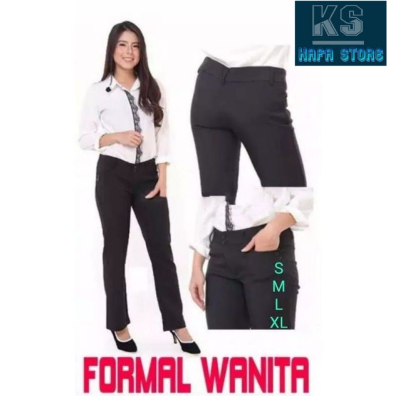 CELANA KERJA WANITA MURAH | CELANA FORMAL | BAHAN WOLL EMPUK DAN ELASTIS | POLA SLIMFIT | CELANA BAHAN