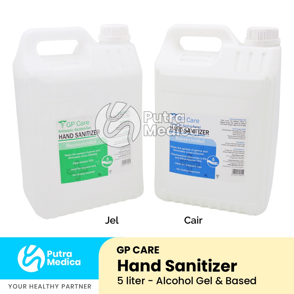 GP Care Hand Sanitizer Antiseptic Refill - 5 Liter / Hand Rub / Pembersih Kuman Tangan