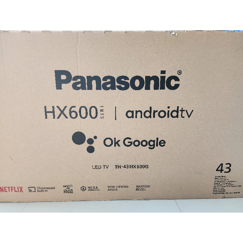 TV Panasonic 43 Android Smart 4K UHD HX600